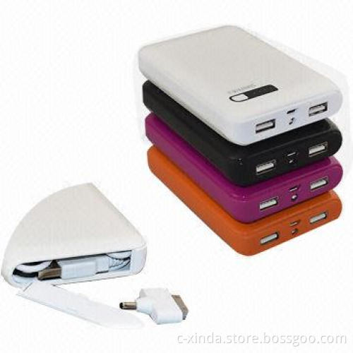 Power Banks with 4,500/6,600/7,800mAh Capacity, 5V 1/2A Dual-USB Output, Built-in USB Storage Tank